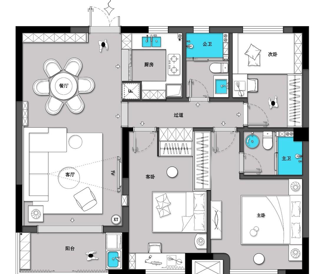 
新建城楼盘B户型样板房 -0