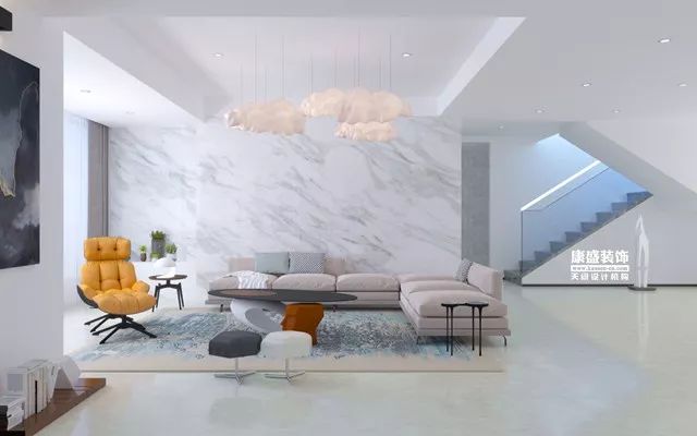 康盛装饰┃580㎡现代江景大宅 静谧美学空间-42