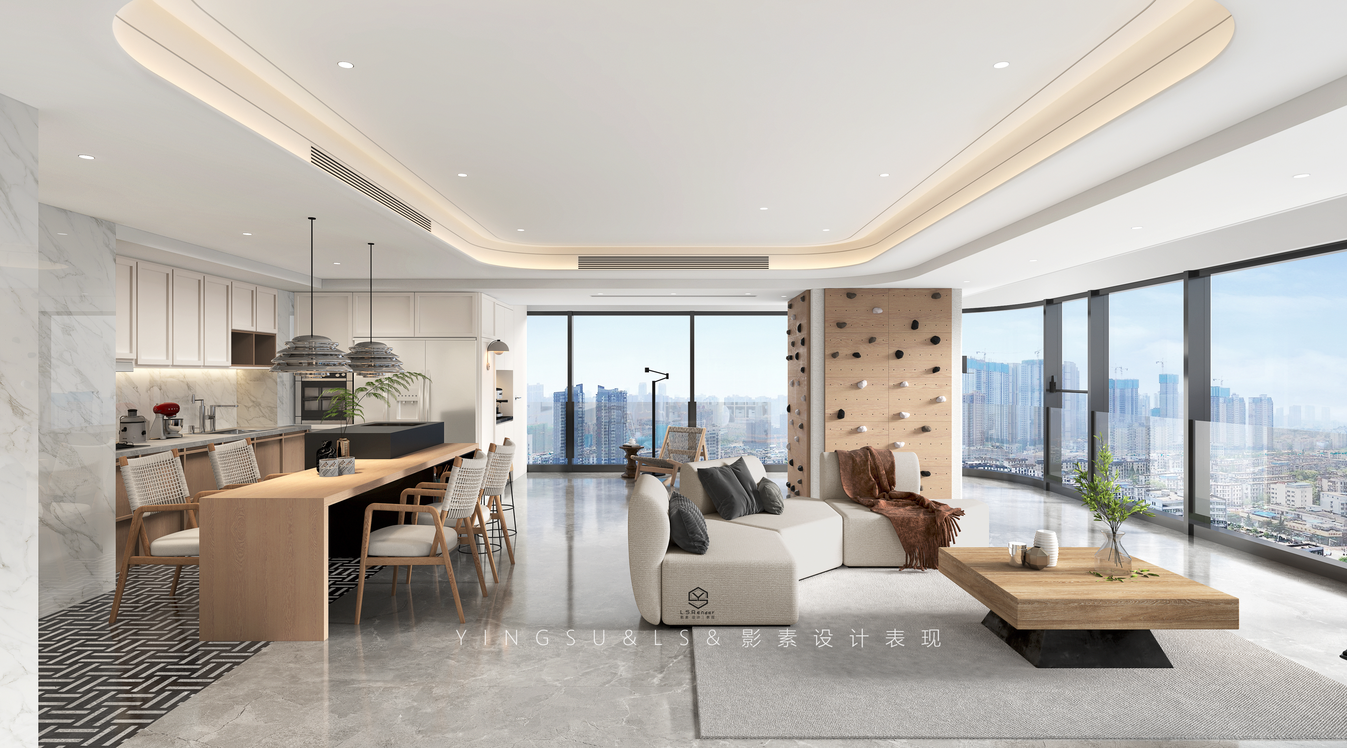 影素设计 • 大平层客餐厅设计表现-1