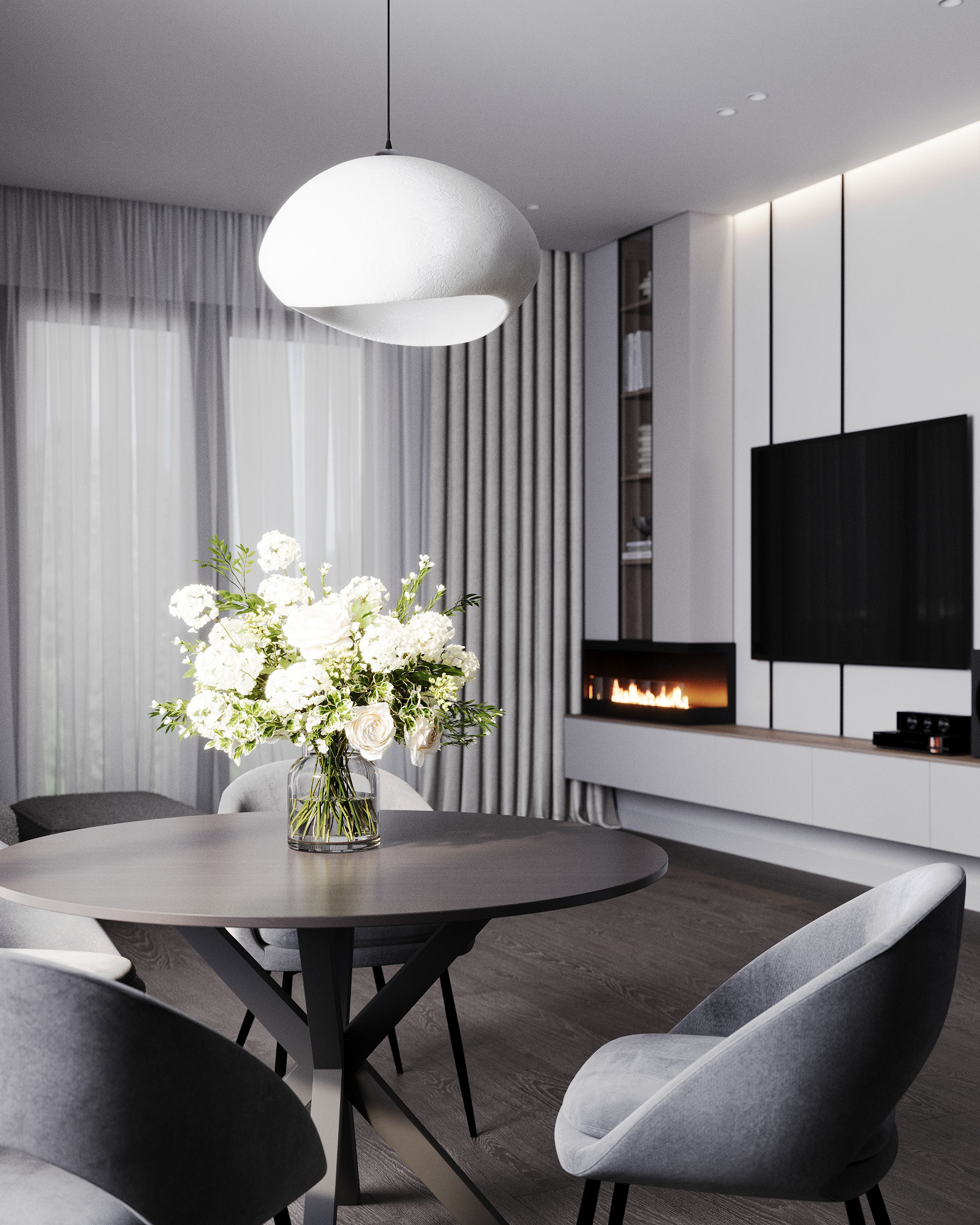 私人住宅厨房客厅设计丨俄罗斯丨Kashirina Julia-0