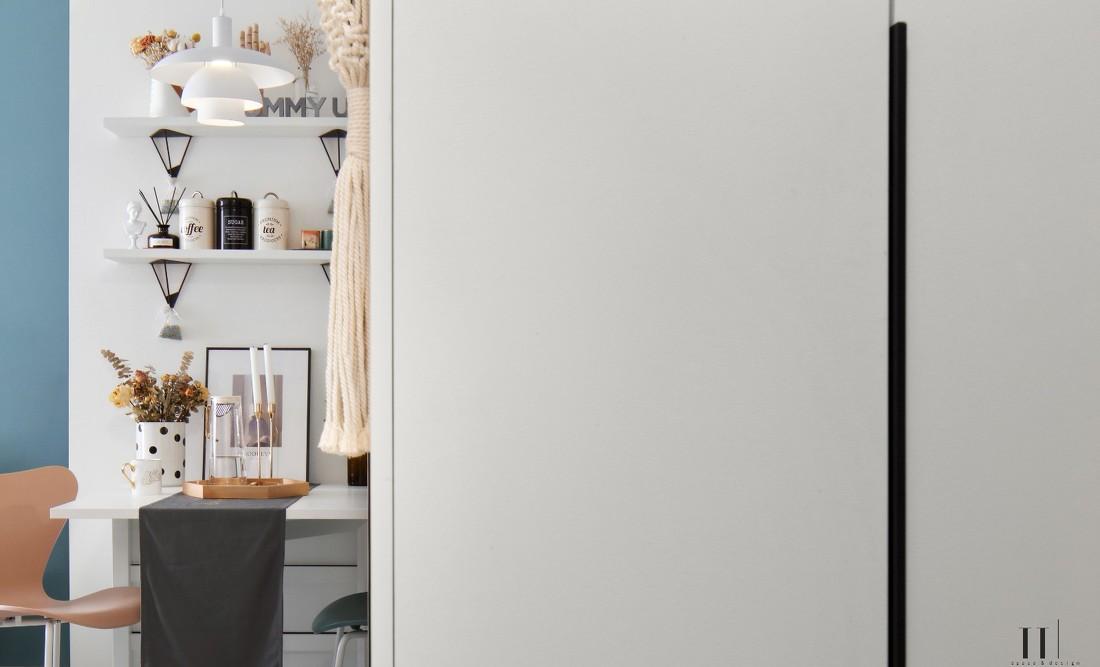 58 平米二手房重装 | 灰蓝茱萸粉的温馨小窝-36