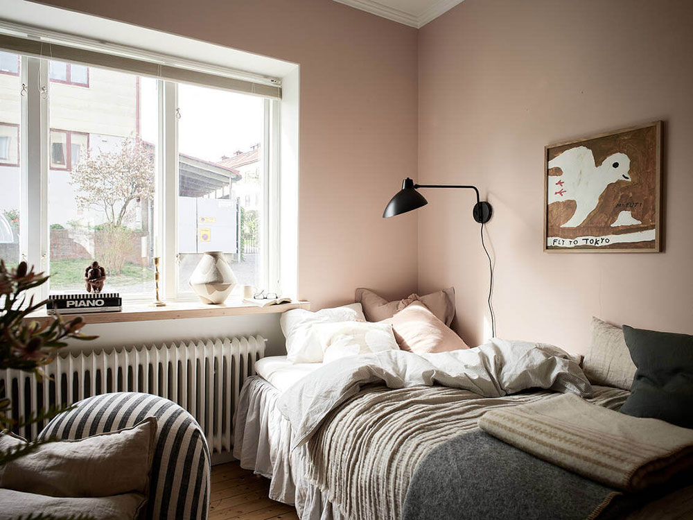30㎡瑞典粉色女性公寓,功能与风格并存-6