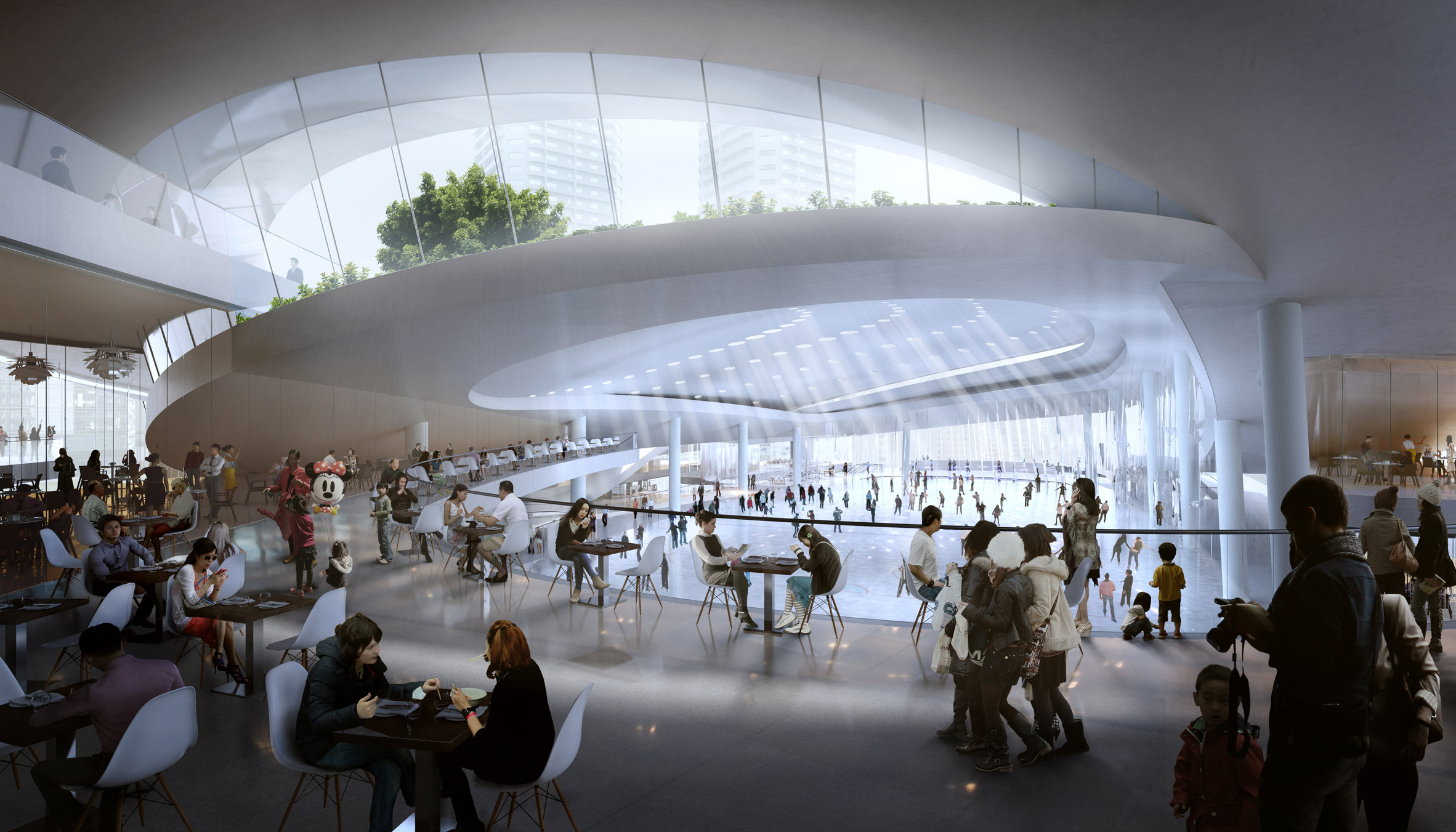 Sledding path to loop around roof garden of Beijing civic centre by Andrew Bromberg-5
