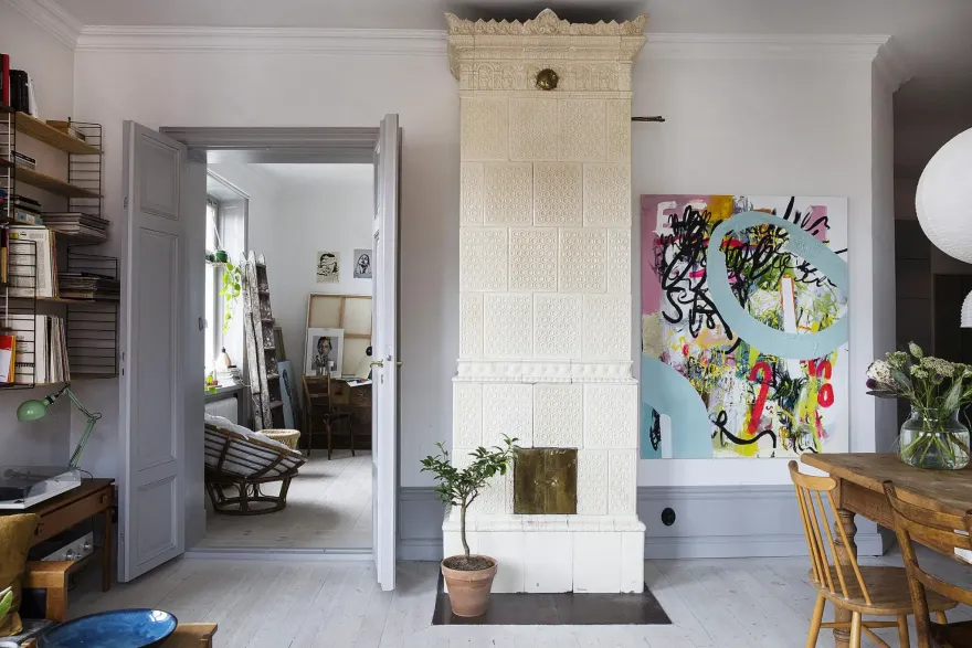 融合复古与现代的瑞典 Art Nouveau 公寓-8