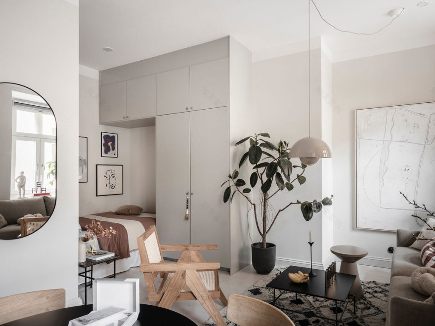 瑞典 28 平米精致蜗居 | 功能分区、迷你风格两不误-14