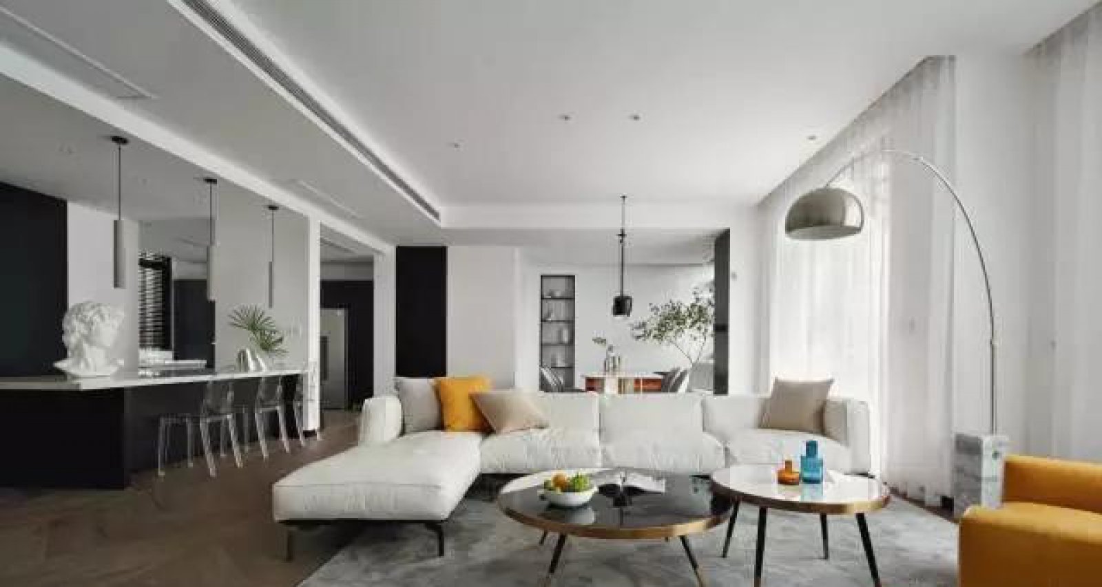 重庆双宝设计机构 | 300m²黑白灰极简设计,释放空间自由-7