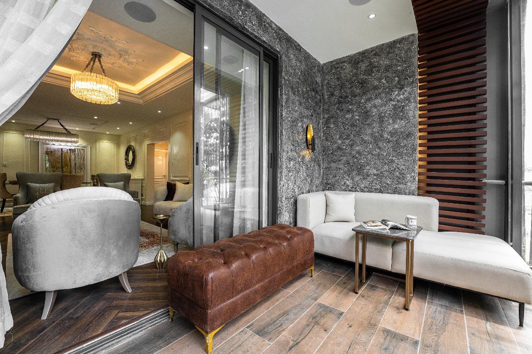 老阳台改当代半户外休闲区丨尼日利亚丨Teal Harmony-23