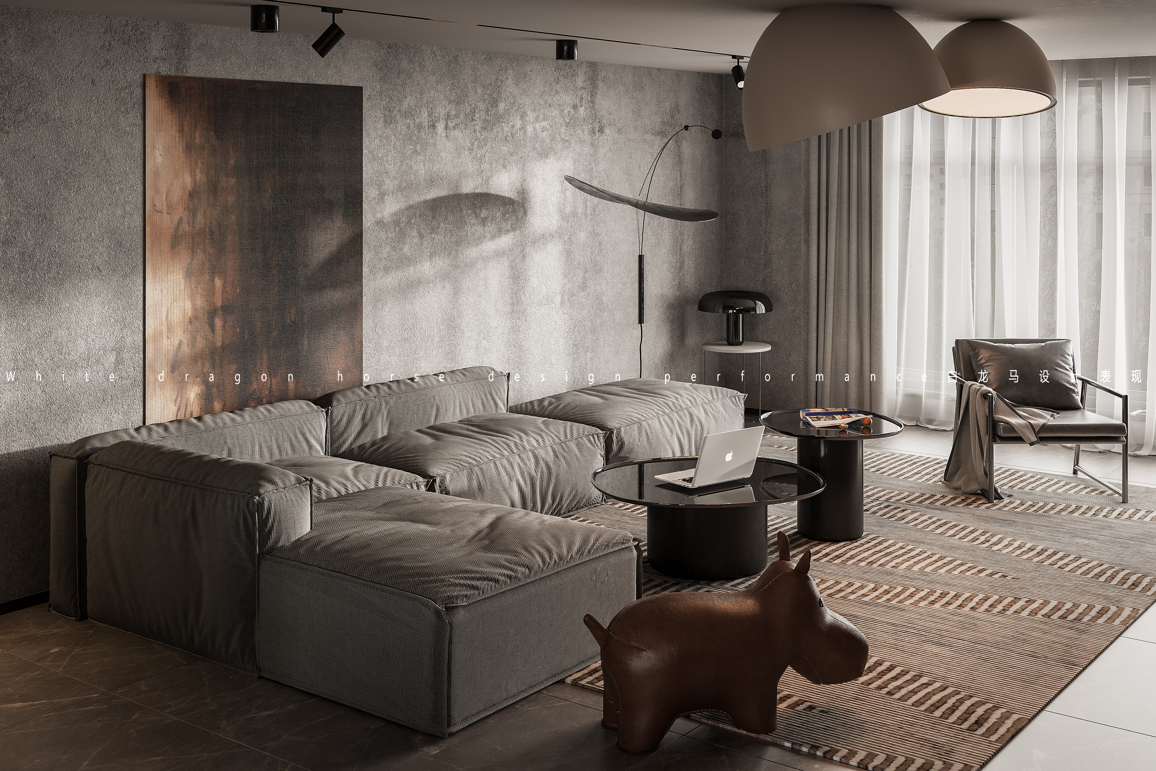 工业风客餐厅——白龙马效果图-2