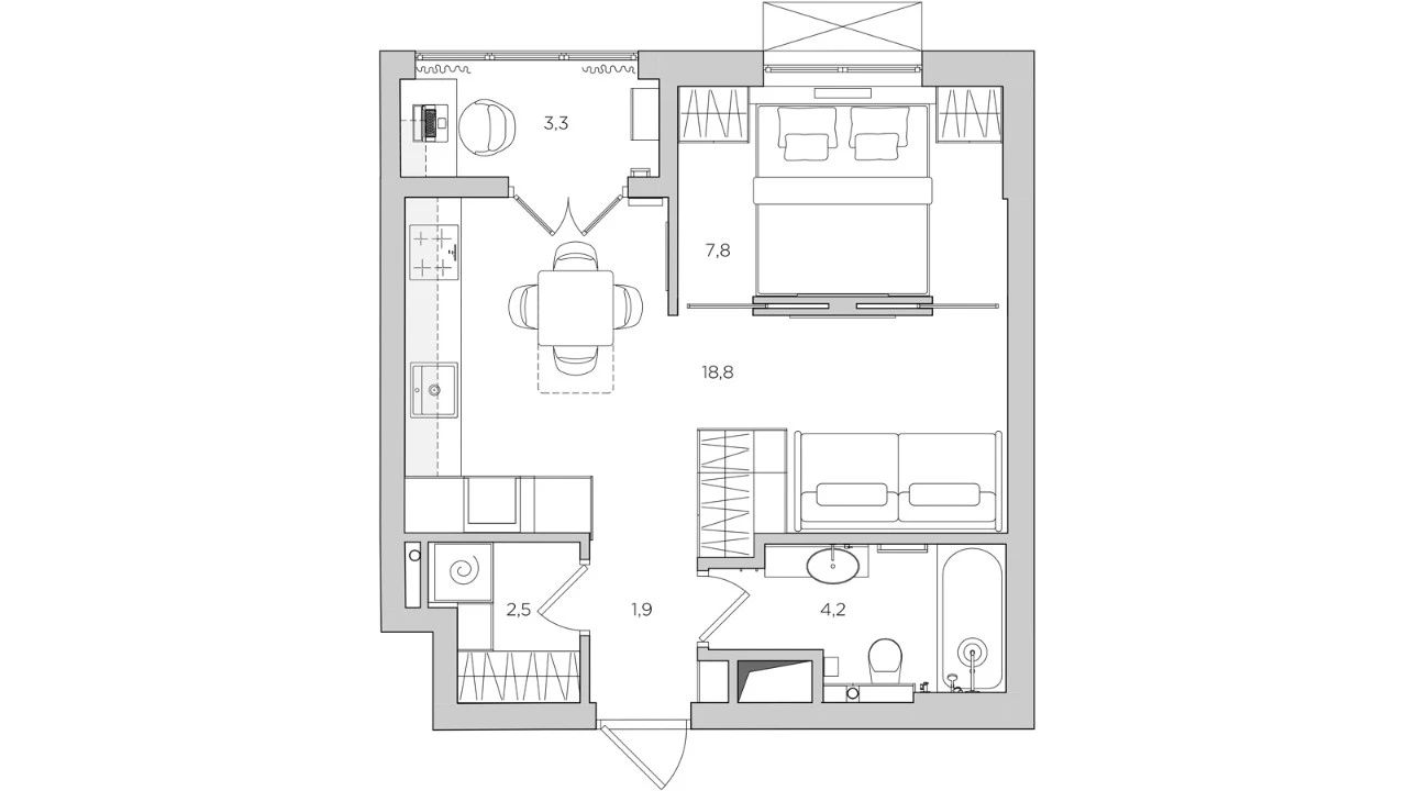 退休夫妻的 38㎡单色中性公寓丨Alexander Tischler-8