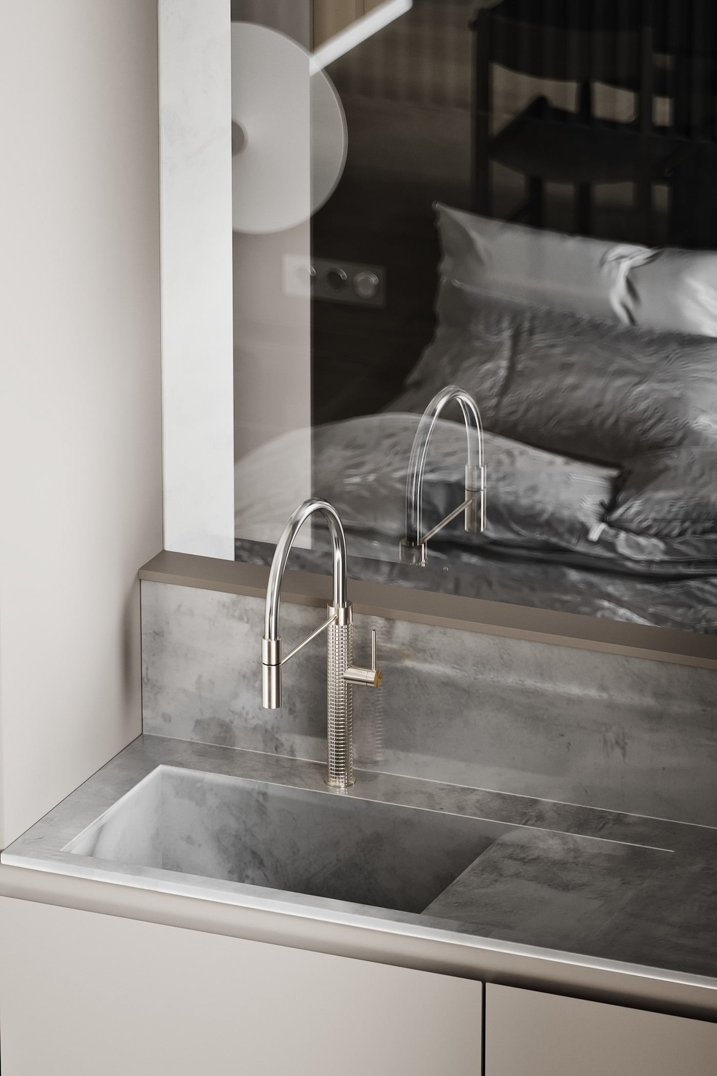 灰色系小空间公寓设计 超有氛围感！-12