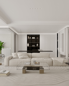 现代极简白大平层