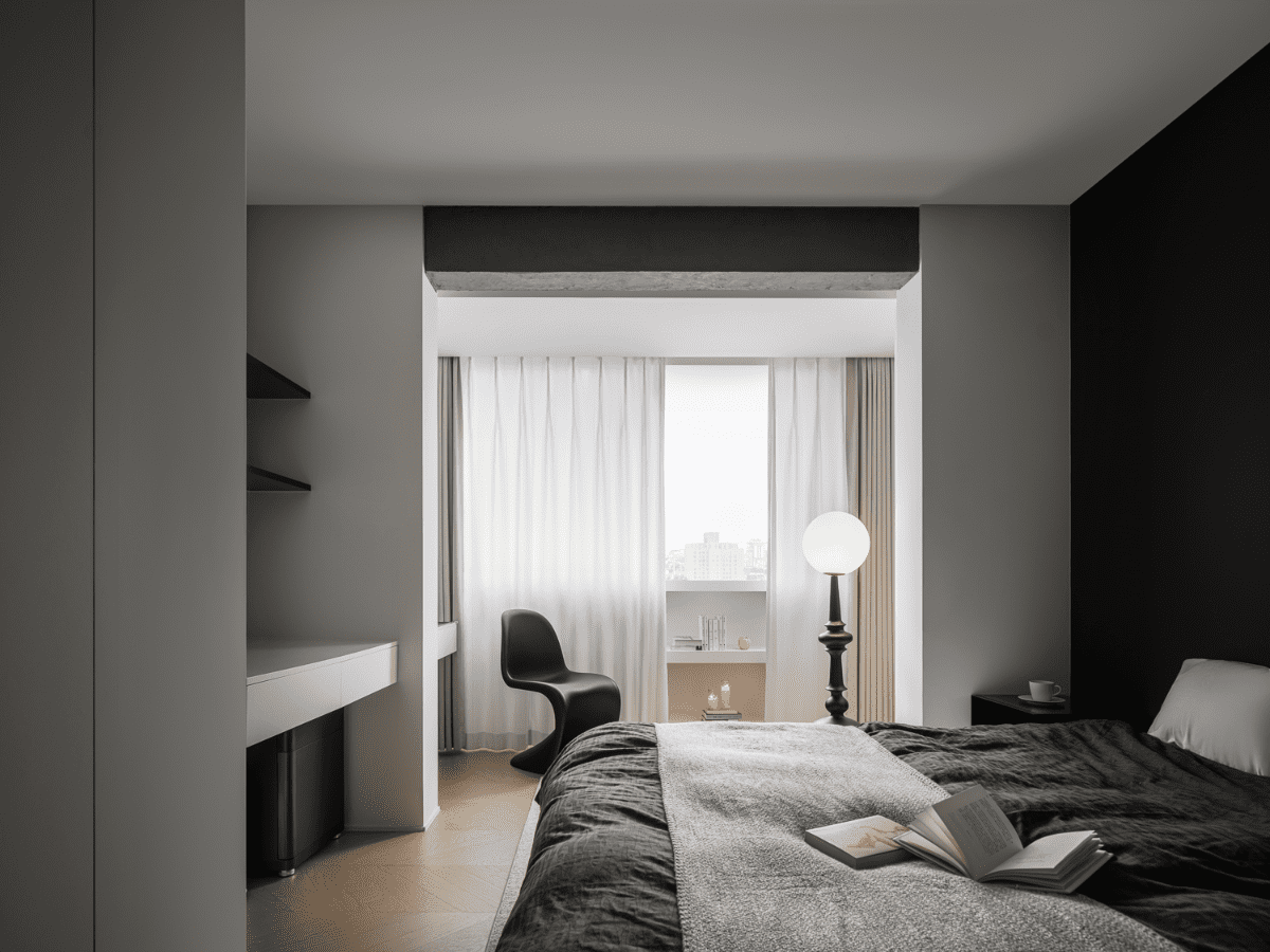 80㎡极简打破常规,重组客卫变出衣帽间,LDK一体布局开阔胜大平层-45