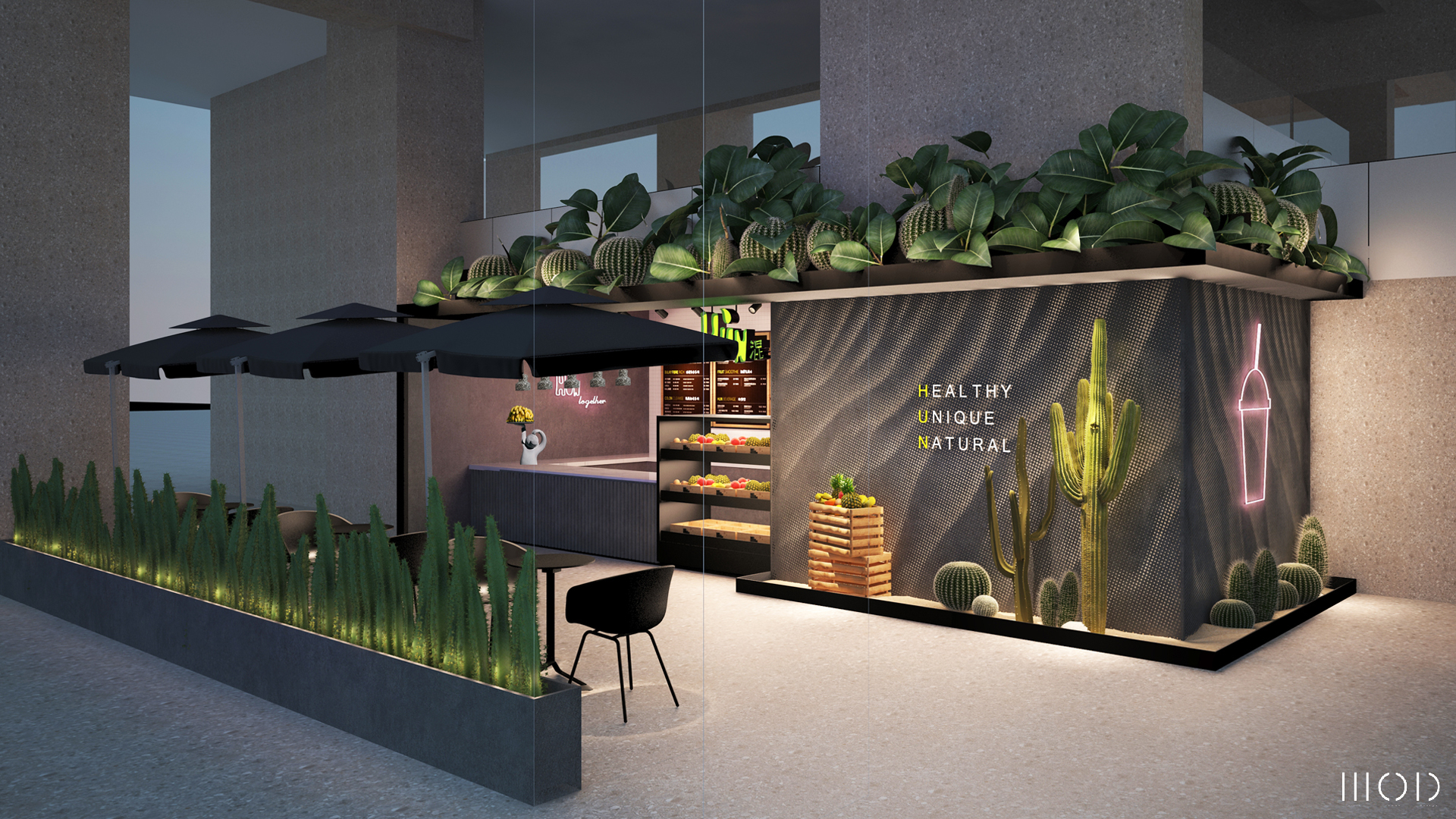 HUN混果汁 餐饮空间设计-12