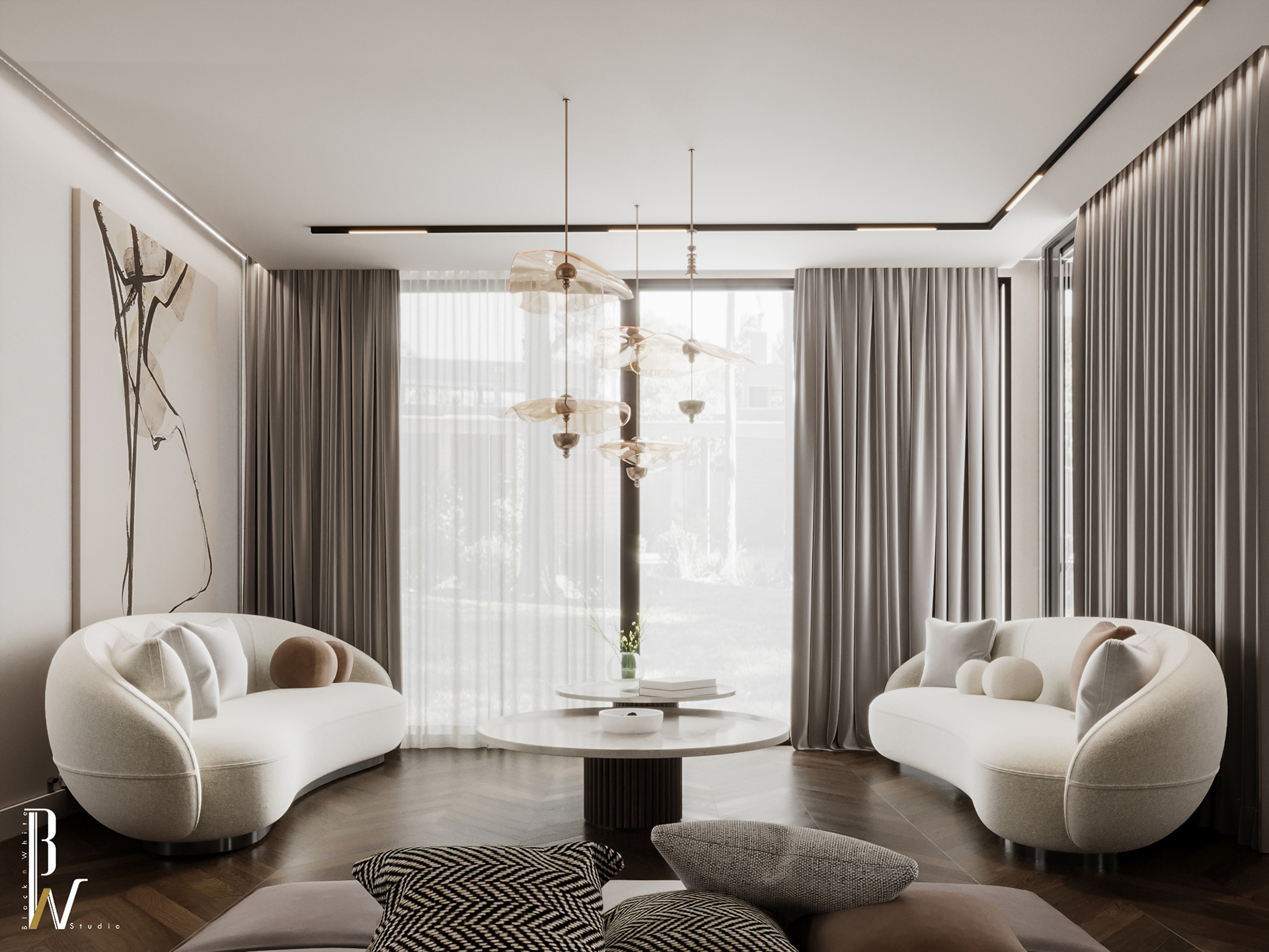 大厅和主卧室丨摩洛哥丨Black N White-11