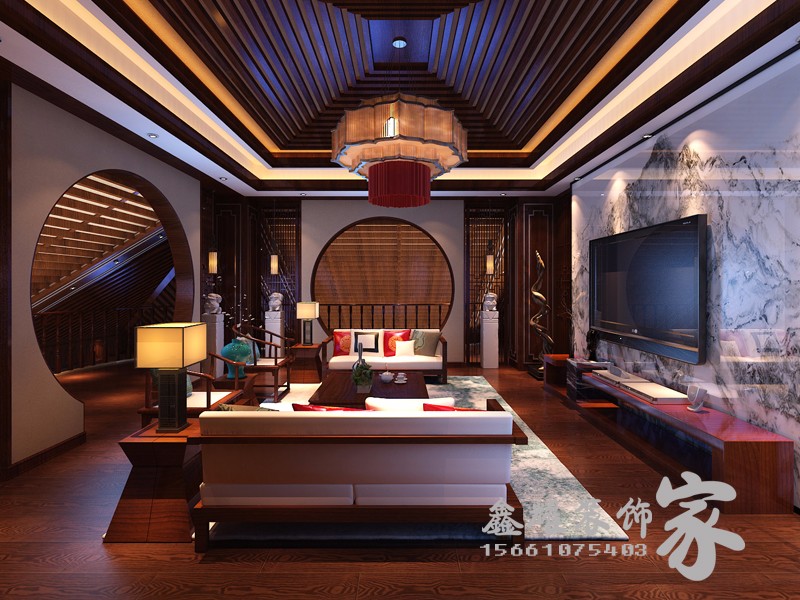 呼和浩特鑫耀装饰打造东岸国际 1200㎡中式风格-7