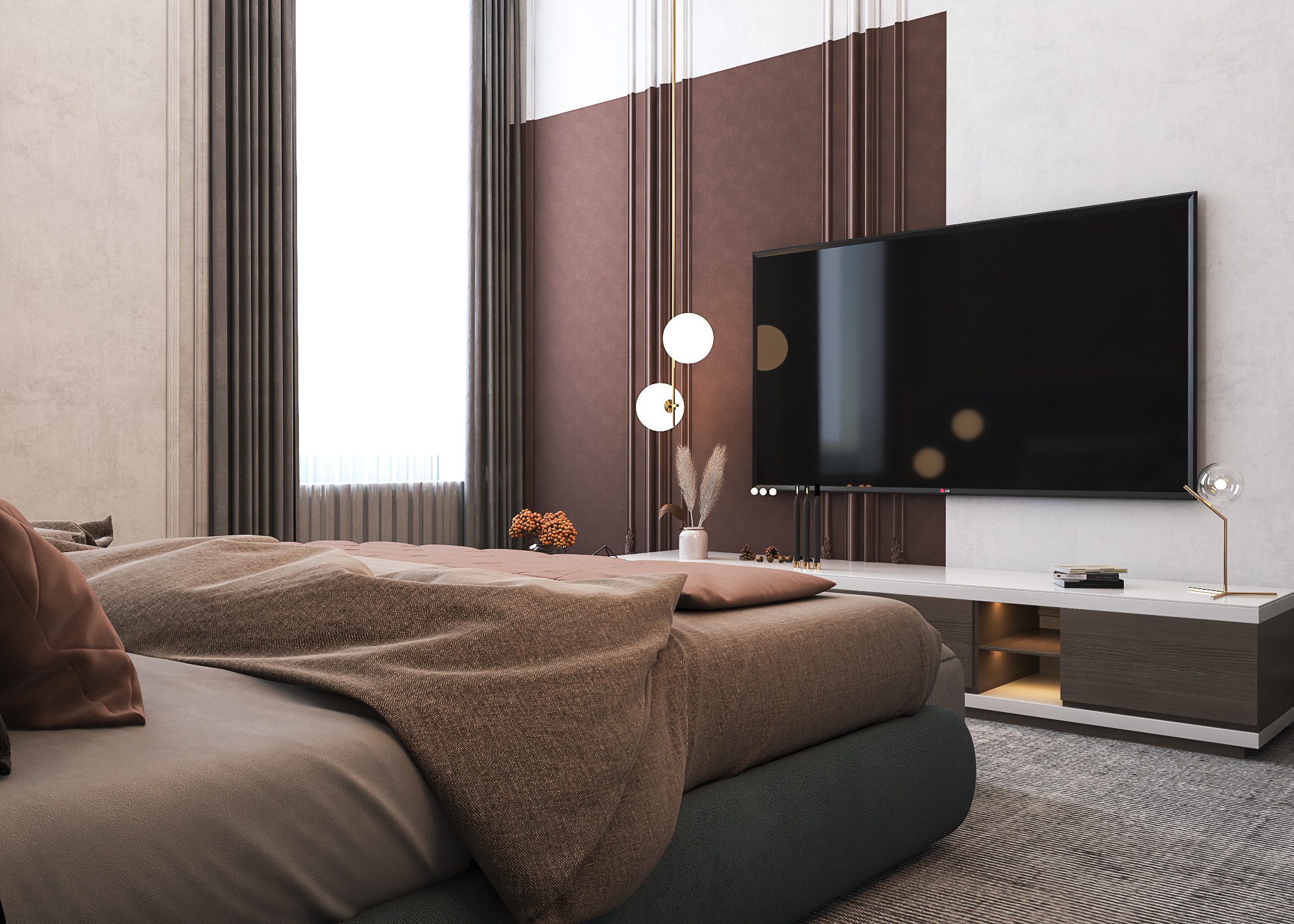 Classic modern bedroom design in modern Kuwait-1