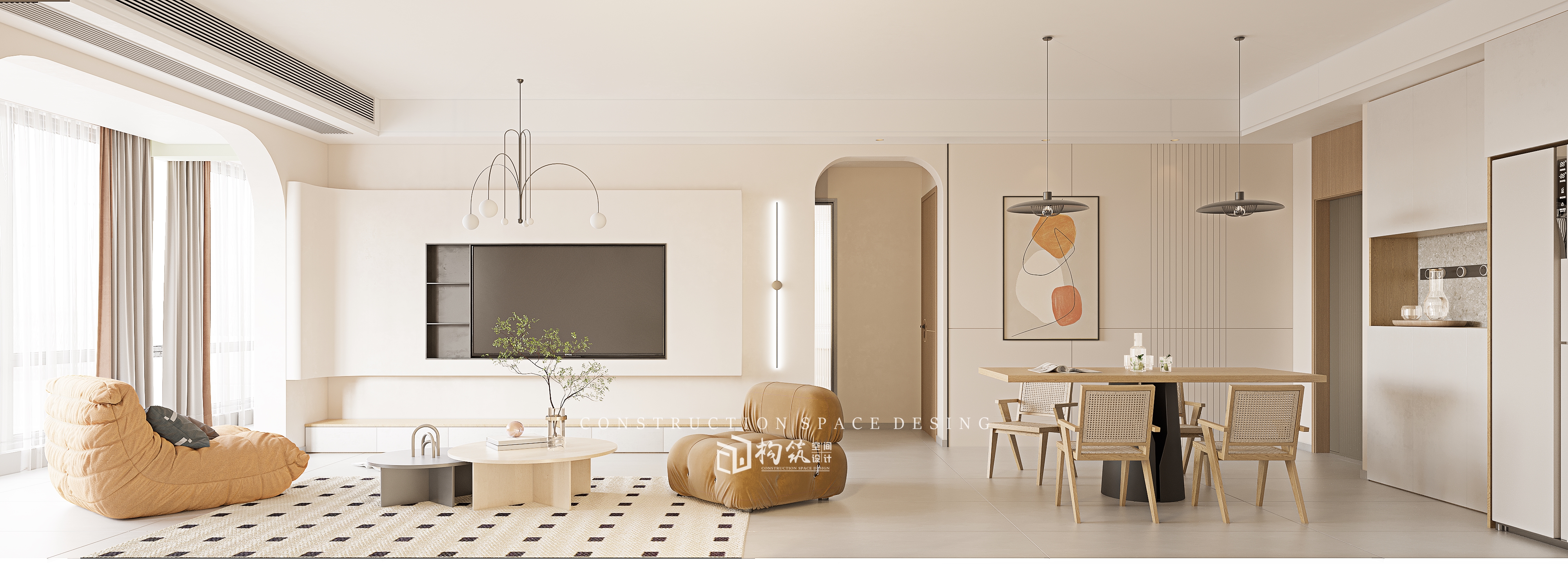 东方帝景奶油风室内设计-8