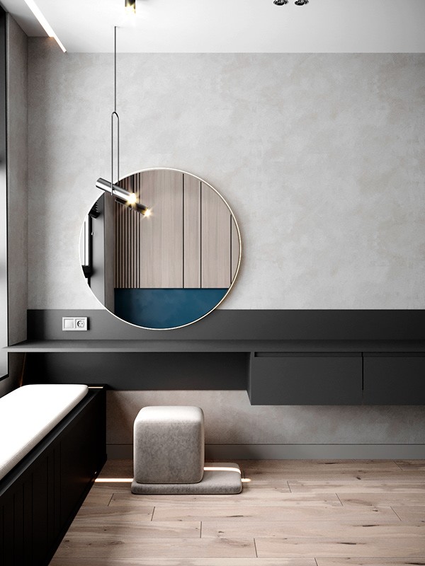 90㎡公寓 高级灰+橘色，百看不厌的组合-12