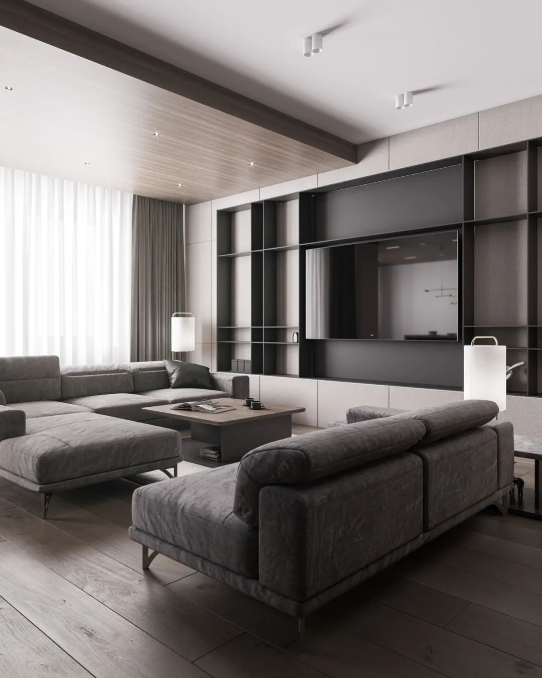 乌克兰现代家居设计展 | 原木、灰色与黑色的和谐空间-68