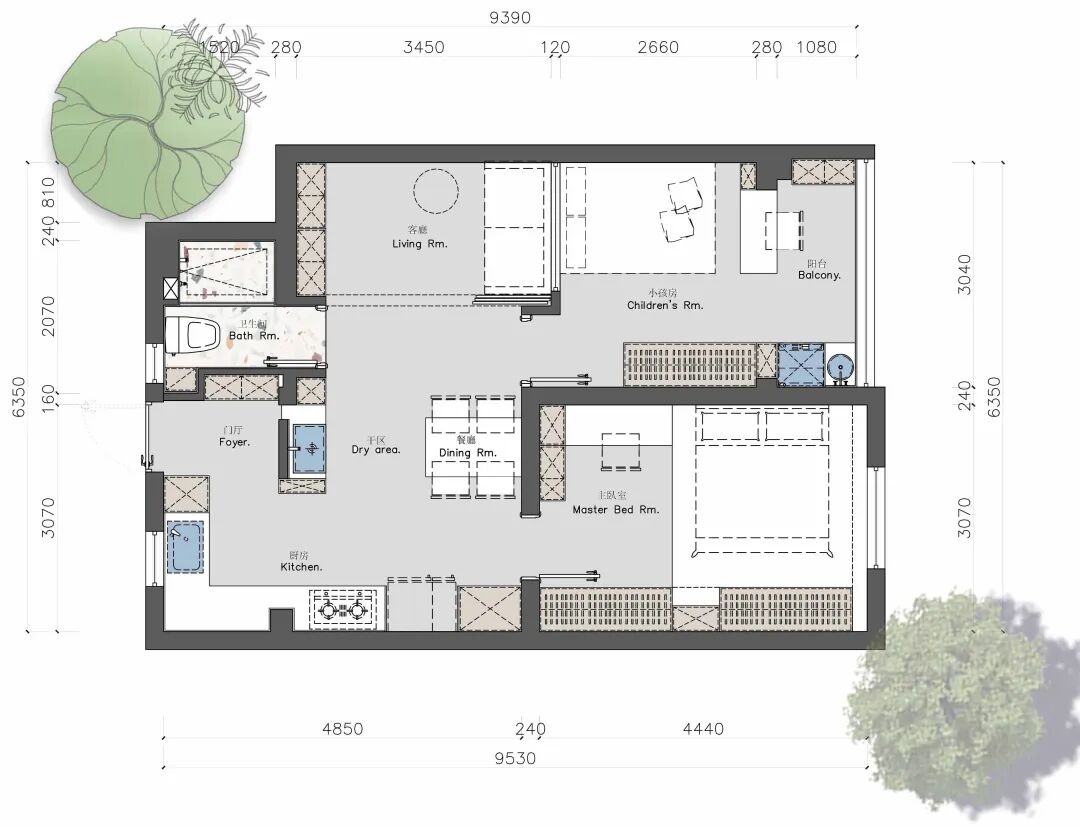 假设实景｜《墨煦间》66m²逆袭改造，绽放三代同堂“小而美”的丰盛生活-16