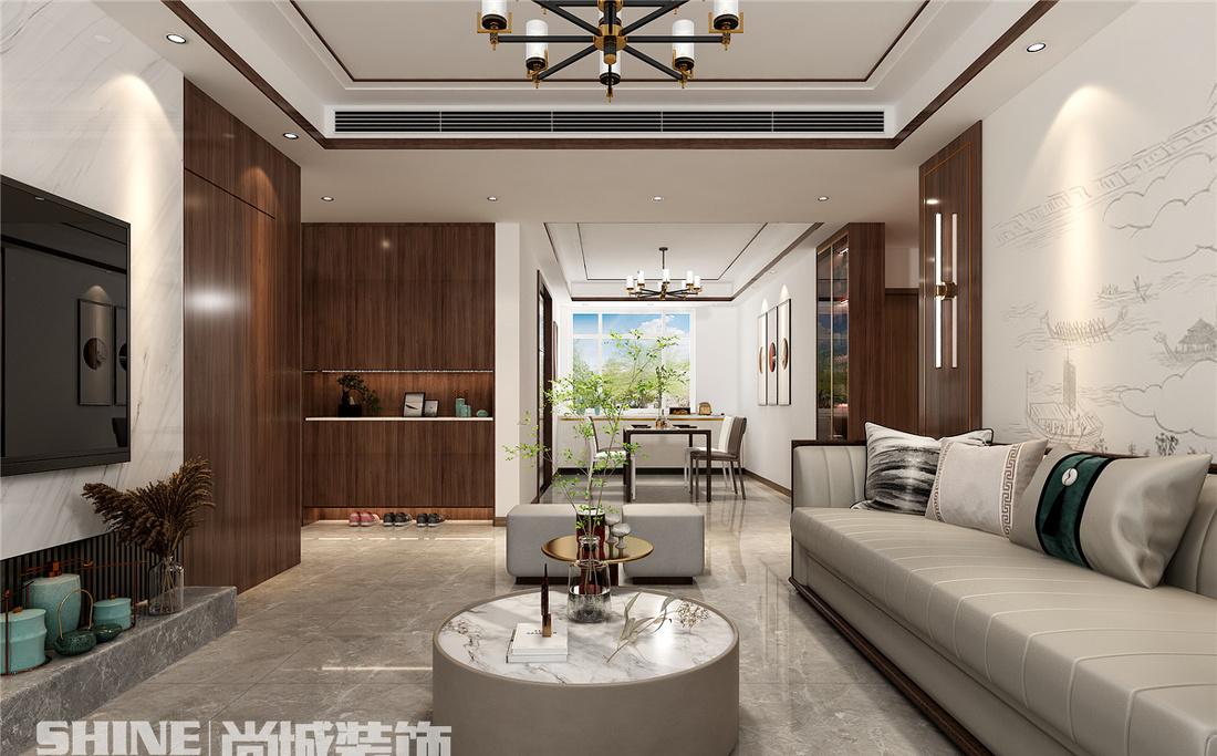 紫郡府新中式风格装修-16