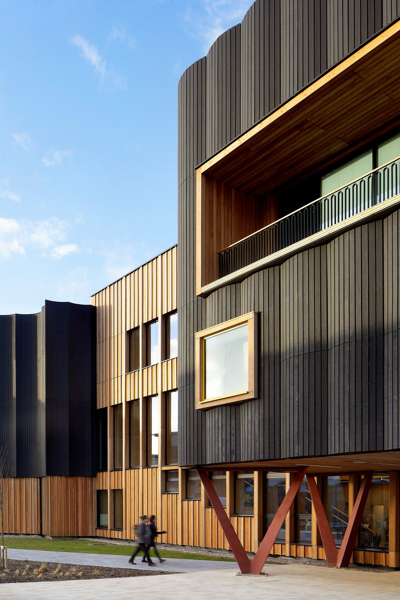 英 York St John University 教学空间,木质“超质感”外墙成焦点-3