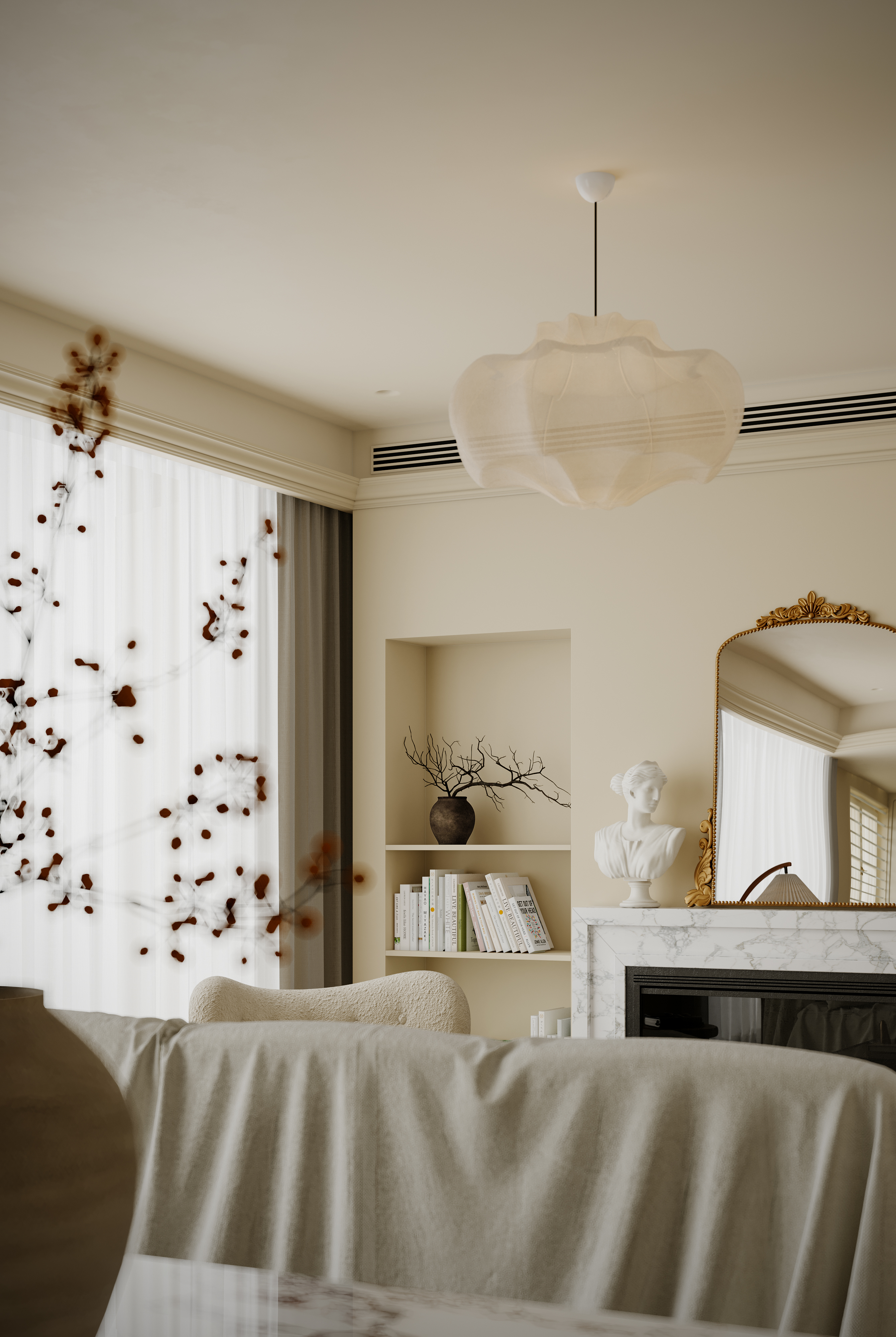 近期渲染作品----奶油色私宅-9