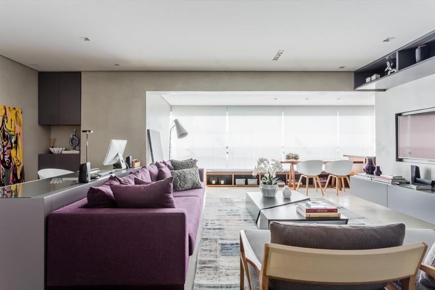 巴西 Apartamento GO · 现代简约风格的多功能公寓设计-2