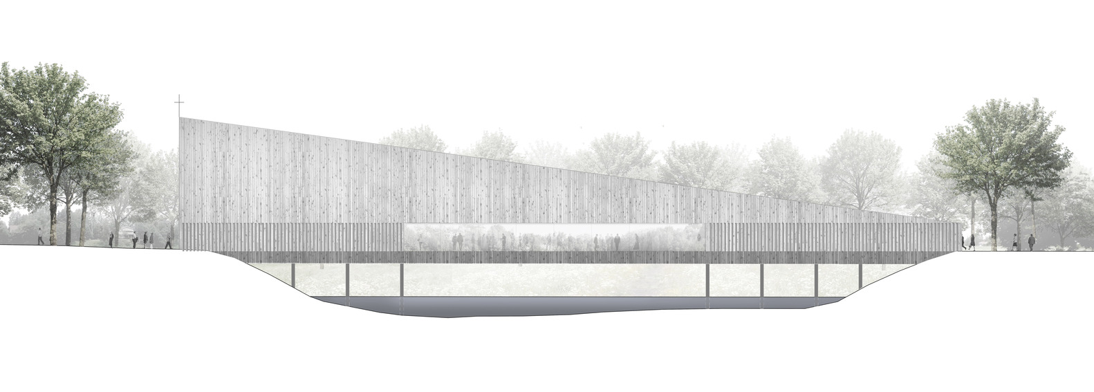 芬兰河畔教堂兼步行桥设计-25