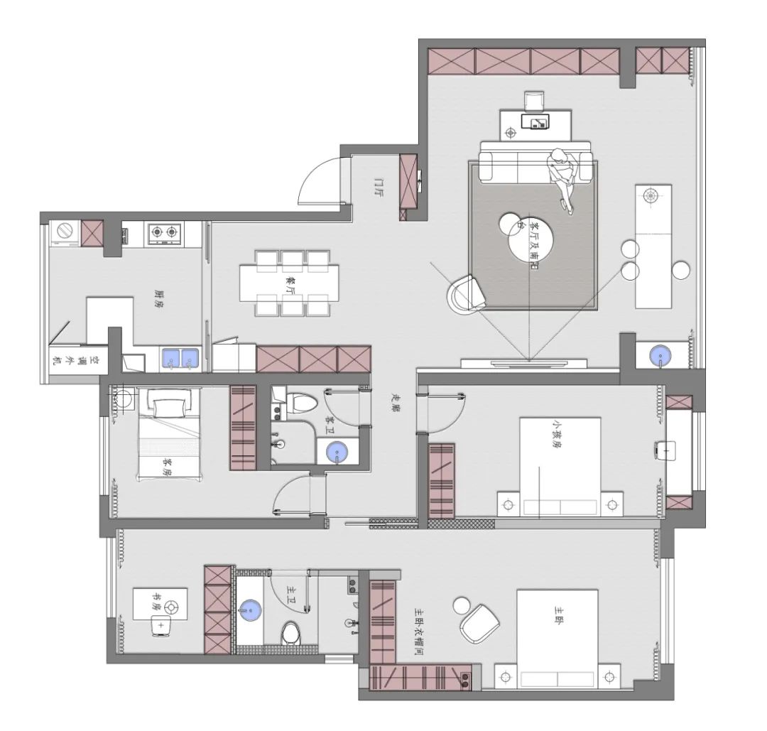 龙湖景粼天序平层设计丨青马别墅空间设计-26