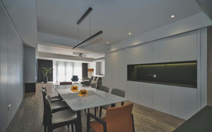 245㎡现代简约大平层,藏蓝美式卫浴柜成焦点-13