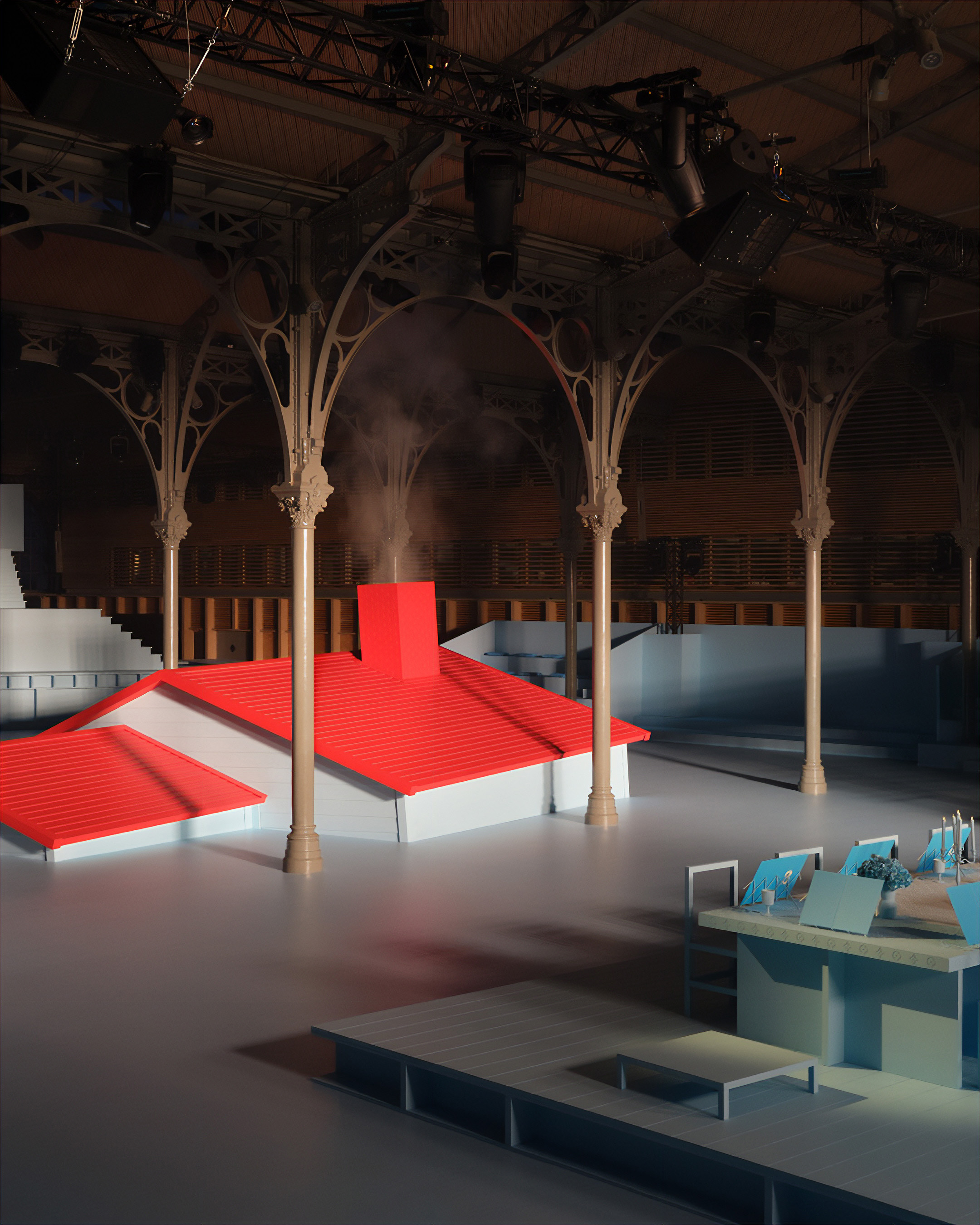 维吉尔·阿布洛遗作 | 路易·威登 AW22 男装秀 | 建筑与时尚的完美融合-8