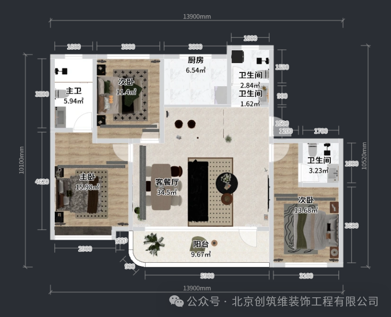 御东君临|122㎡3室2厅3卫轻法式风格装修案例-65