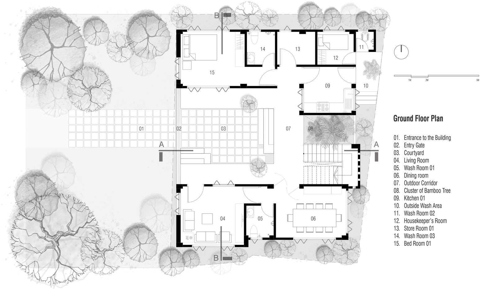 融入自然的绿色住宅设计丨孟加拉国丨Sharal Architecs-14