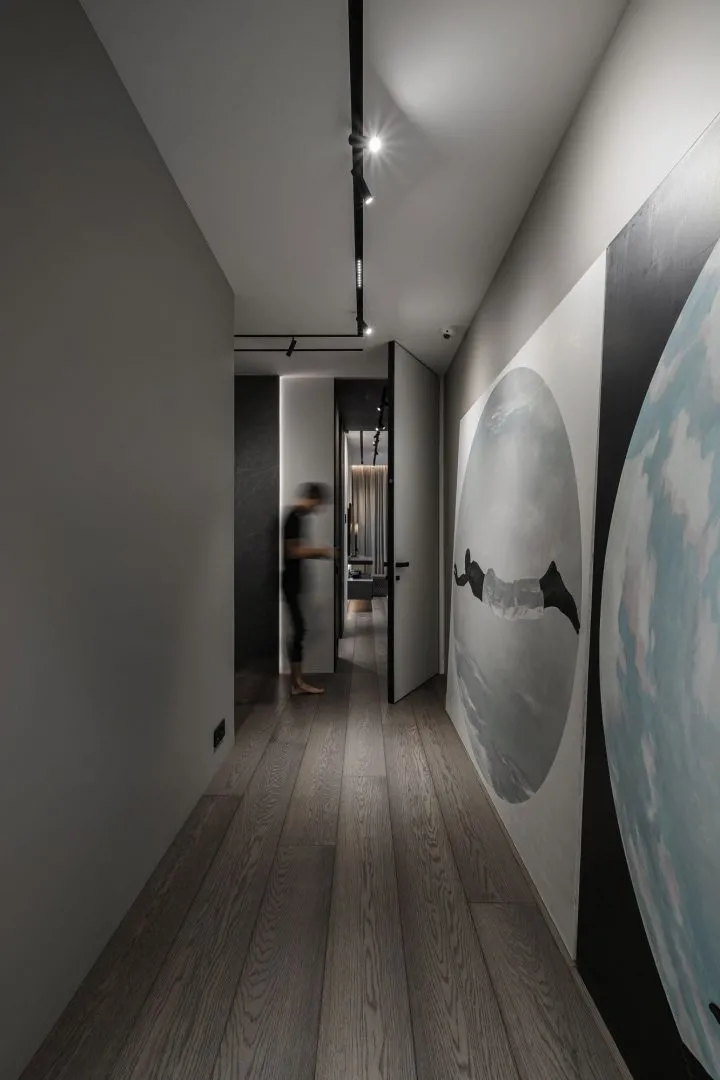 黑白灰现代极简主义公寓设计丨乌克兰基辅-3