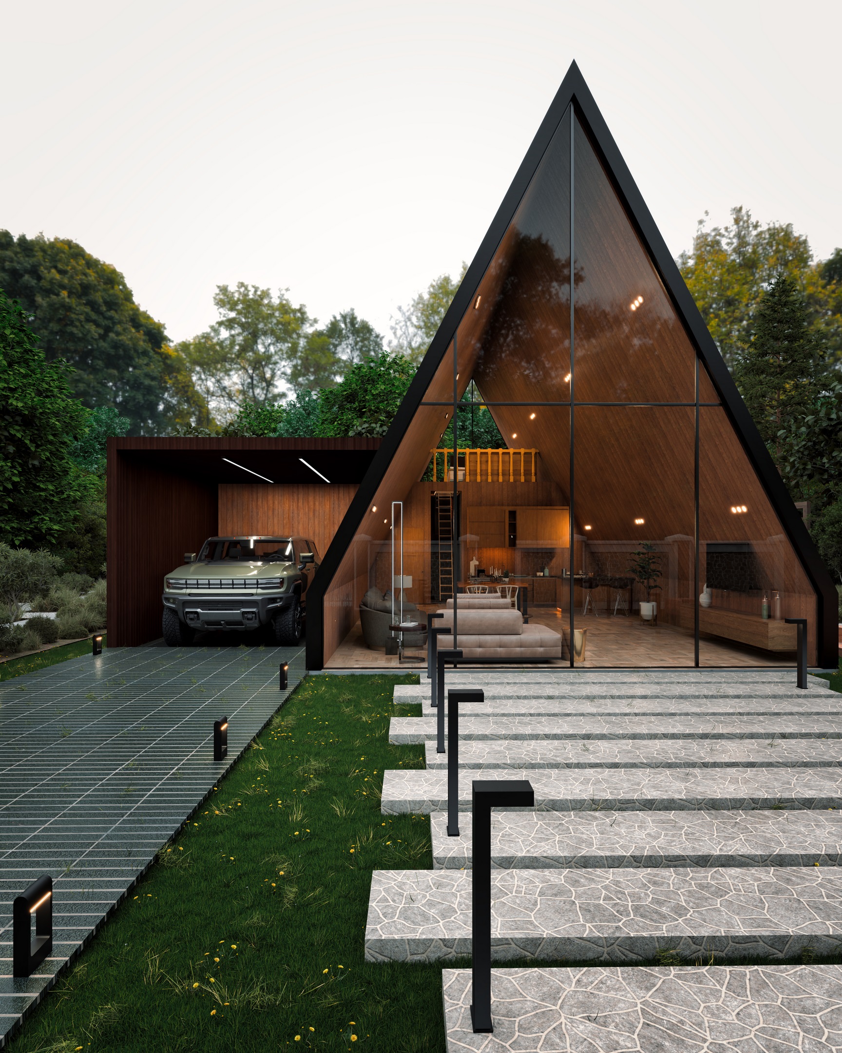 Modern Aframe Cabin l Purchasable-2