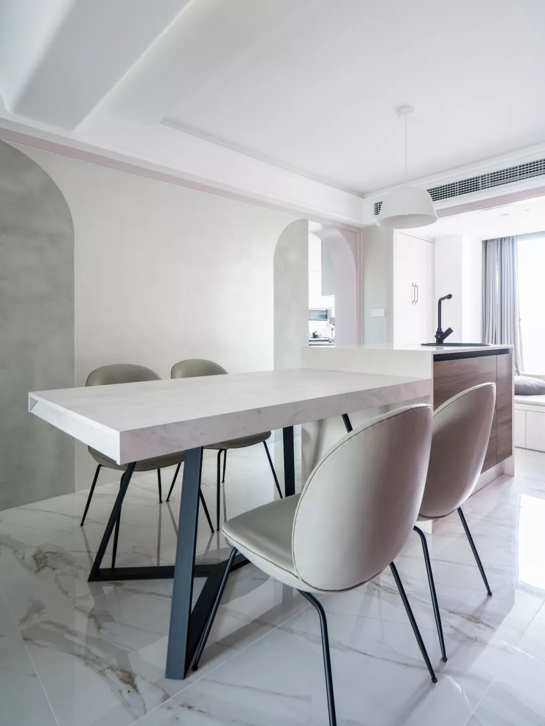 上海 140㎡弧形元素糖果配色家,乐活设计之典范-89