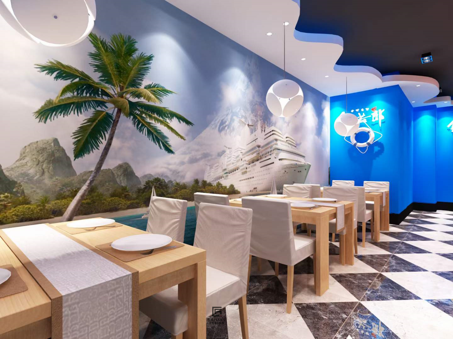 海鲜餐厅设计案例 | 海洋情境的沉浸式设计-9