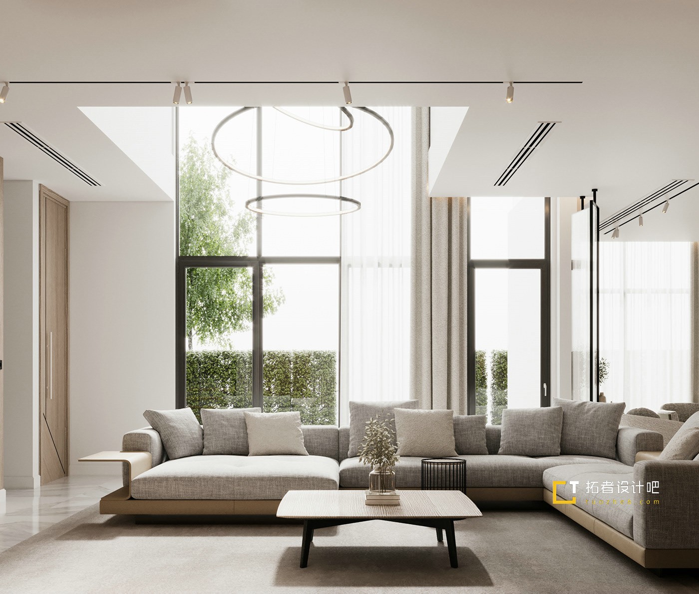 大理石+木质 打造现代简约空间！-2