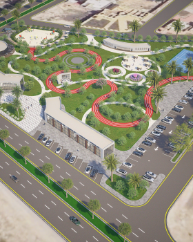 Public park and commercial entertainment complex