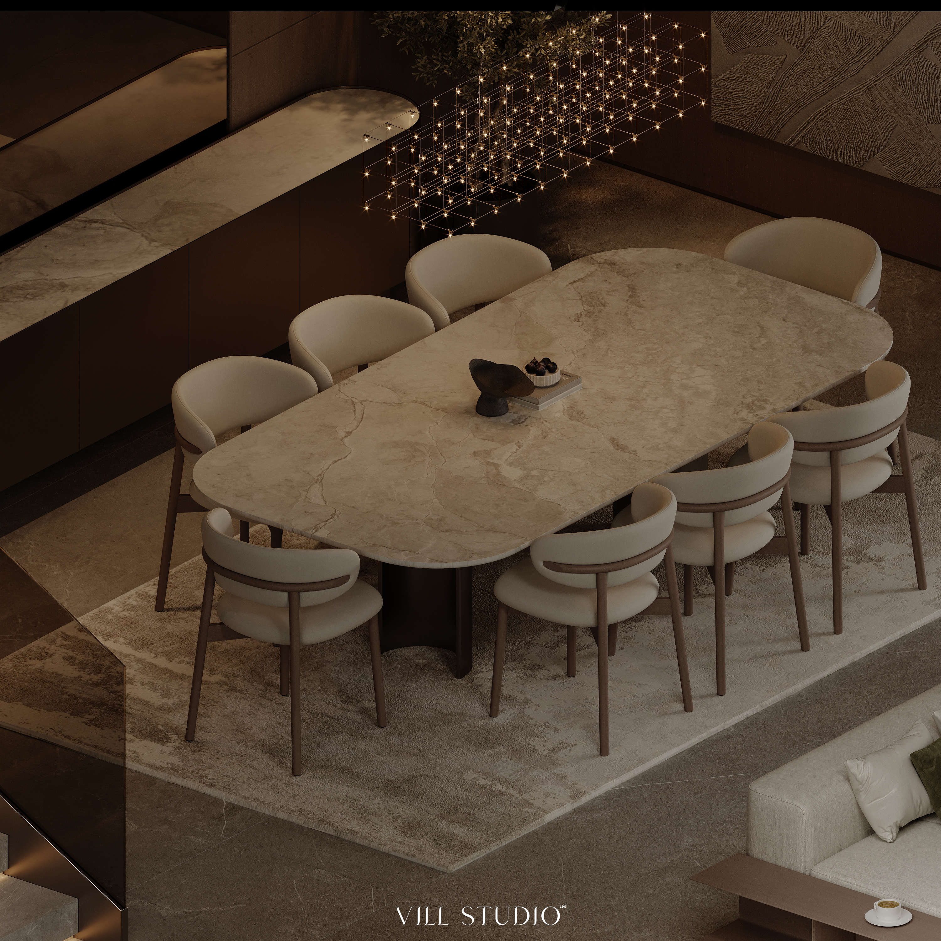 MODERN LIVING - DINING INTERIOR DESIGN | KSA-19