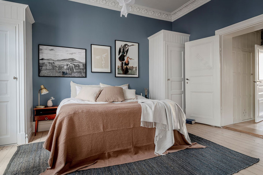 蓝色与白色的典雅公寓 | 哥德堡的瑞典设计之美-5