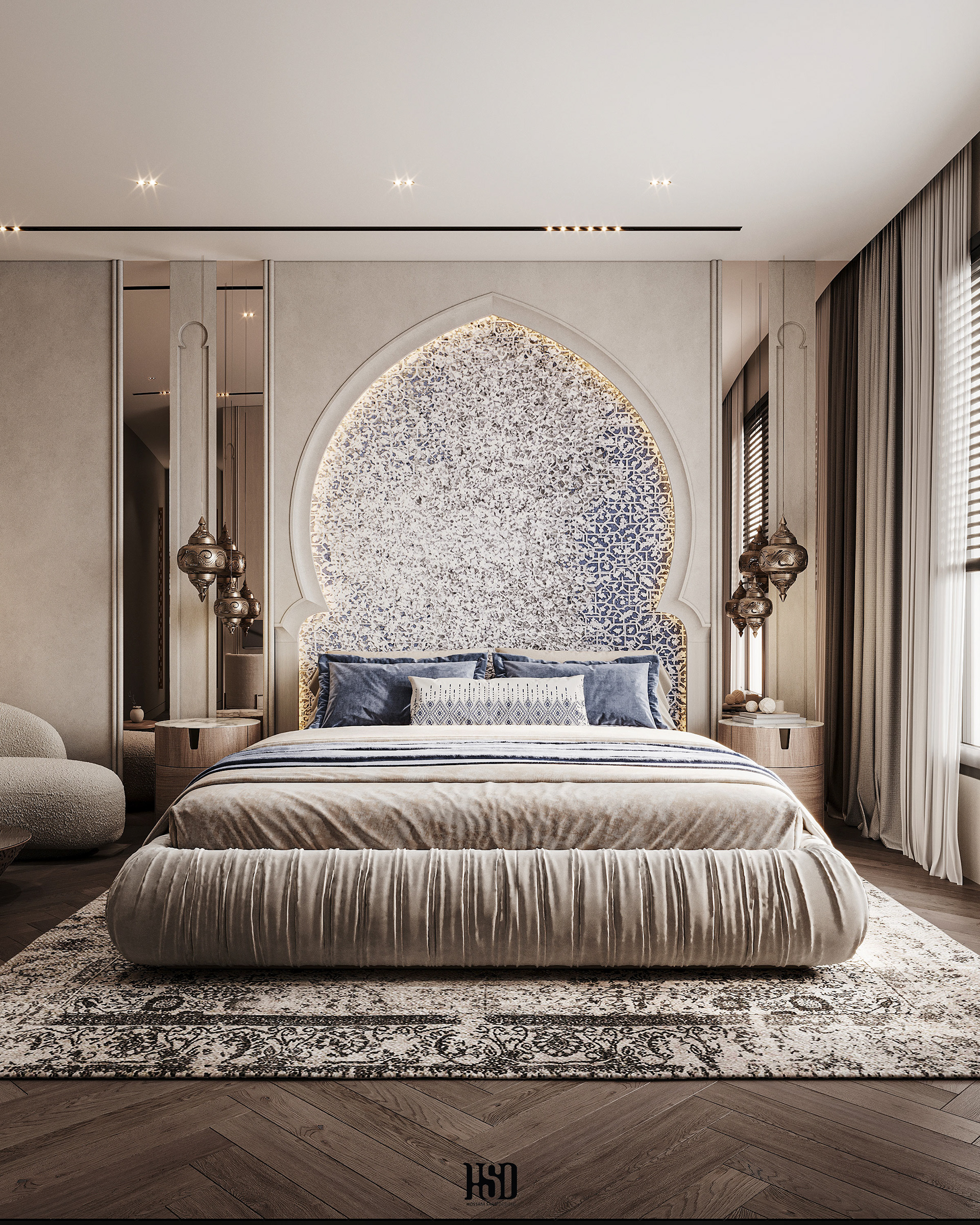 伊斯兰风格卧室丨Hossam Saad Design-1