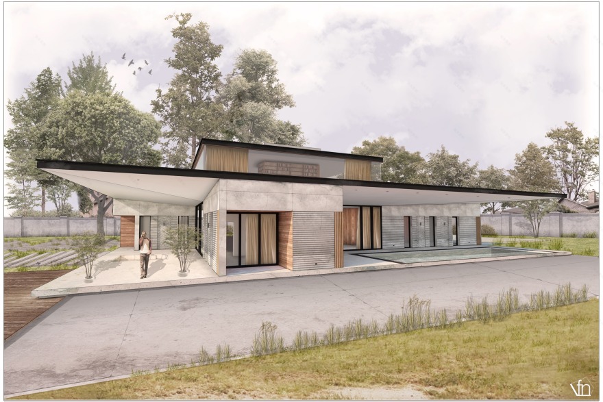 河畔家庭别墅,室内外空间交融-12