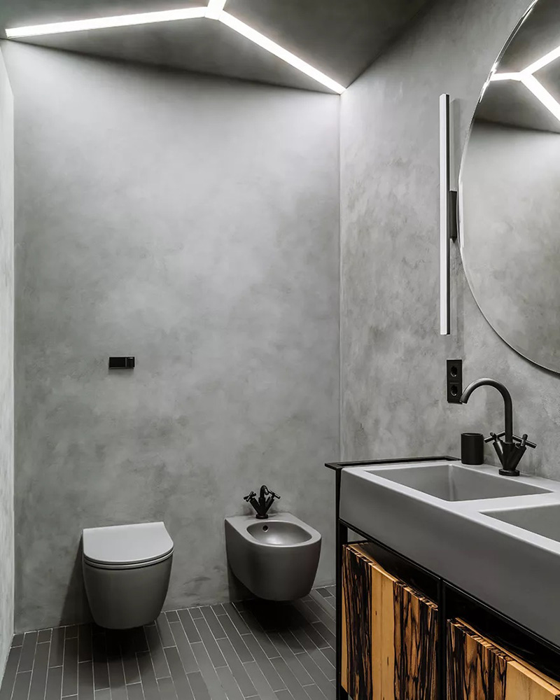 设计师打造 70㎡暗色调极简公寓，木质元素增添暖意-21