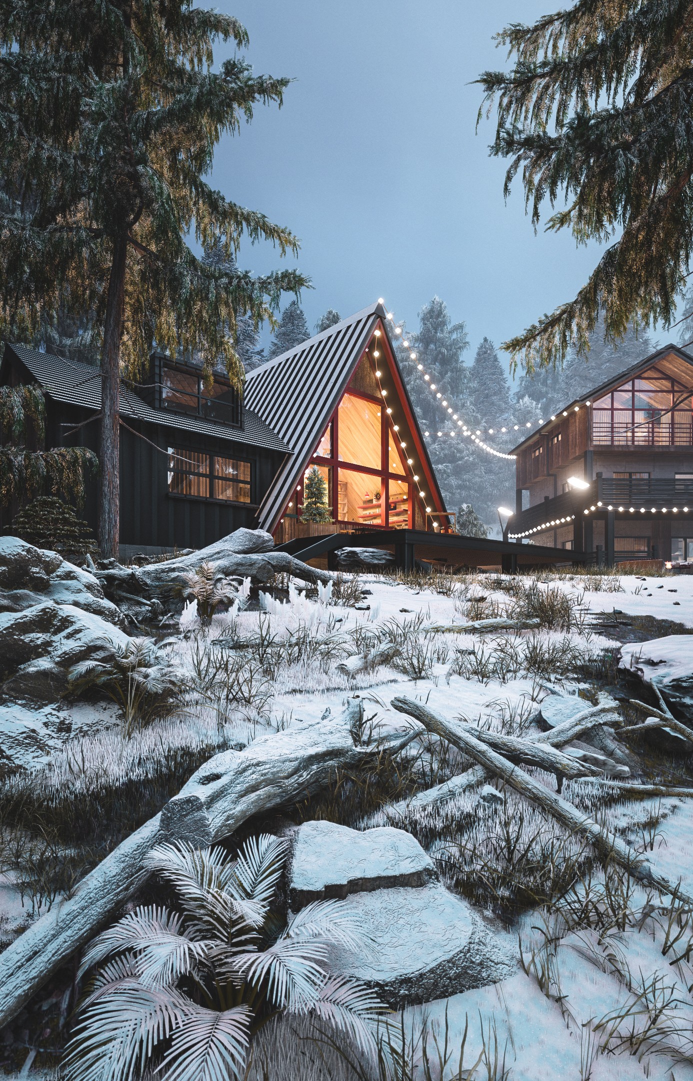 现代森林建筑室外表现-6