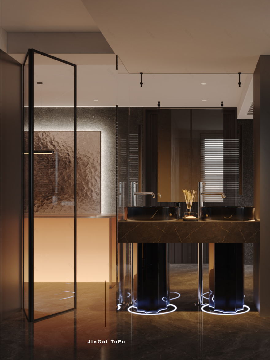 简约黑白灰调主卧设计丨图夫 x 金该-10