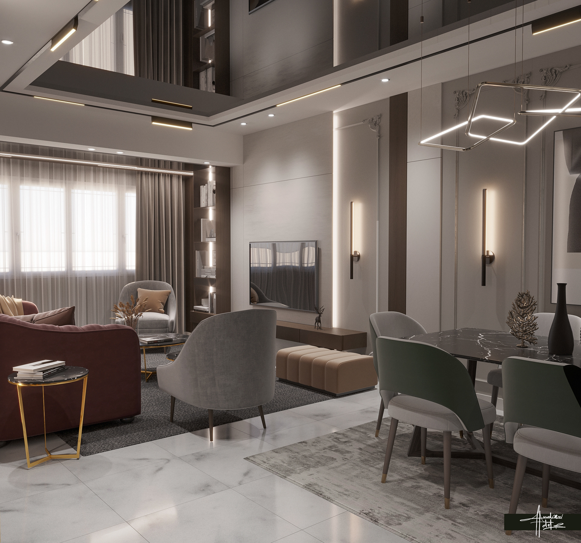 住宅接待室内装饰丨埃及-4