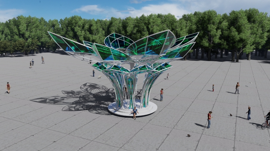 橙彩凝香赣州信丰花园湾广场主题雕塑丨中国赣州-9