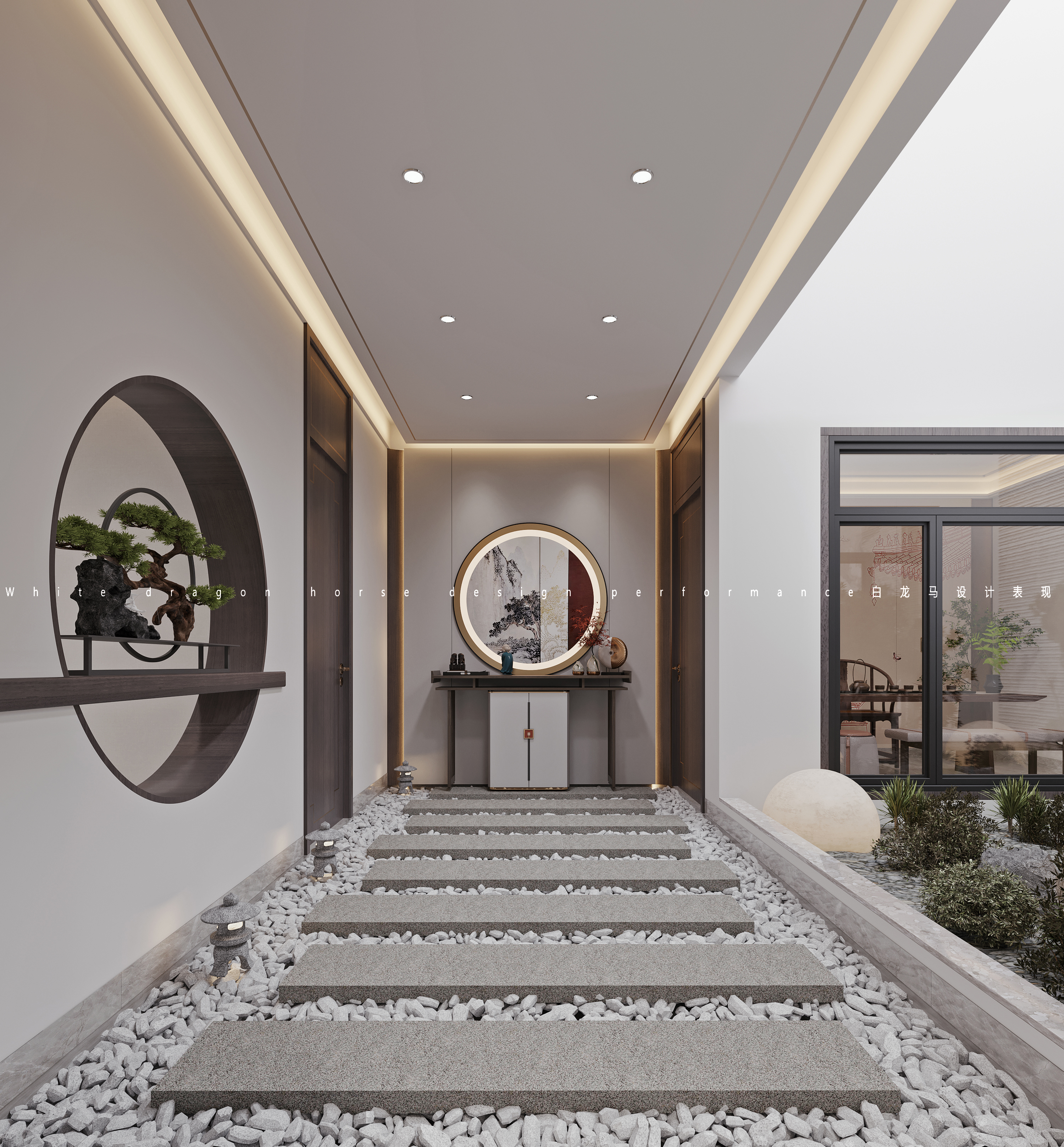 新中式别墅——白龙马效果图-12